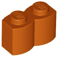 Dark Orange Brick, Modified 1 x 2 Log
