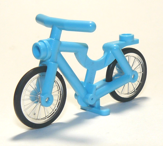 Bicycle with Trans-Clear Wheels with Molded Black Hard Rubber Tires