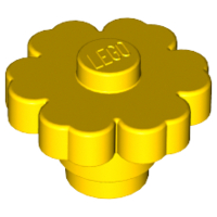Yellow Plant Flower 2 x 2 Rounded - Solid Stud
