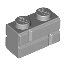 Light Bluish Gray Brick, Modified 1 x 2 with Masonry Profile (Brick Profile)