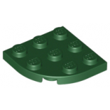 Dark Green Plate, Round Corner 3 x 3