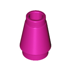 Magenta Cone 1 x 1 with Top Groove