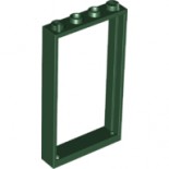 Dark Green Door, Frame 1 x 4 x 6 with 2 Holes on Top and Bottom