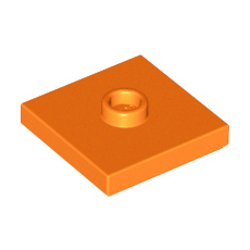 Orange Plate, Modified 2 x 2 with Groove and 1 Stud in Center (Jumper)