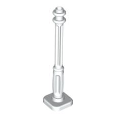 White Lamp Post, 2 x 2 x 7 with 4 Base Flutes