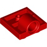 Red Plate, Modified 2 x 2 with Pin Hole - Full Cross Support Underneath