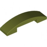 Olive Green Slope, Curved 4 x 1 Double No Studs