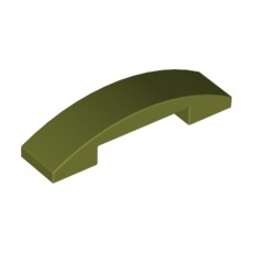 Olive Green Slope, Curved 4 x 1 Double No Studs