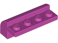 Magenta Slope, Curved 2 x 4 x 1 1/3 with Four Recessed Studs