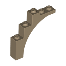 Dark Tan Brick, Arch 1 x 5 x 4 - Irregular Bow