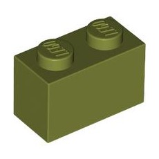 Olive Green Brick 1 x 2