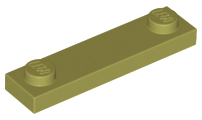 Olive Green Plate, Modified 1 x 4 with 2 Studs