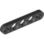 Black Technic, Liftarm 1 x 5 Thin with Axle Holes on Ends