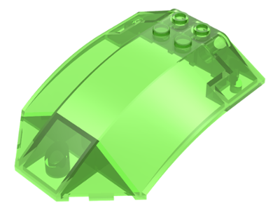Trans-Bright Green Windscreen 8 x 6 x 2 Curved