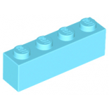 Medium Azure Brick 1 x 4