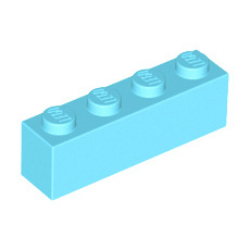 Medium Azure Brick 1 x 4