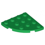 Green Plate, Round Corner 4 x 4