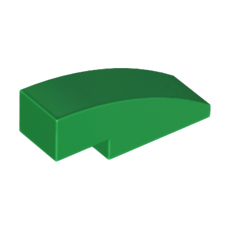 Green Slope, Curved 3 x 1 No Studs