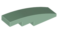 Sand Green Slope, Curved 4 x 1 No Studs