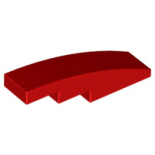 Red Slope, Curved 4 x 1 No Studs