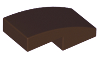 Dark Brown Slope, Curved 2 x 1 No Studs