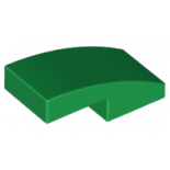 Green Slope, Curved 2 x 1 No Studs