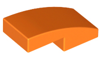 Orange Slope, Curved 2 x 1 No Studs