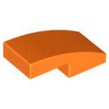 Orange Slope, Curved 2 x 1 No Studs