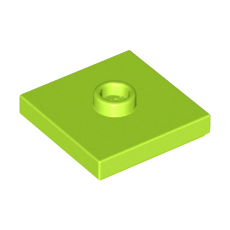 Lime Plate, Modified 2 x 2 with Groove and 1 Stud in Center (Jumper)