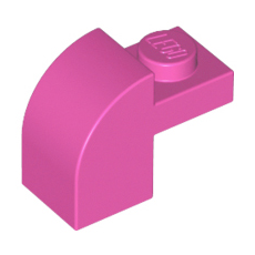Dark Pink Slope, Curved 2 x 1 x 1 1/3 with Recessed Stud