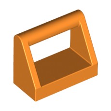 Orange Tile, Modified 1 x 2 with Handle