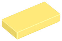 Bright Light Yellow Tile 1 x 2 with Groove