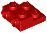 Red Plate, Modified 2 x 2 x 2/3 with 2 Studs on Side