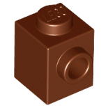 Reddish Brown Brick, Modified 1 x 1 with Stud on 1 Side
