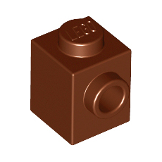Reddish Brown Brick, Modified 1 x 1 with Stud on 1 Side
