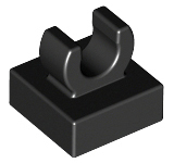 Black Tile, Modified 1 x 1 with Clip