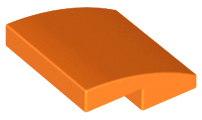 Orange Slope, Curved 2 x 2 No Studs