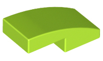 Lime Slope, Curved 2 x 1 No Studs