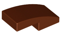 Reddish Brown Slope, Curved 2 x 1 No Studs