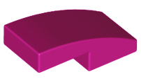 Magenta Slope, Curved 2 x 1 No Studs
