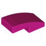 Magenta Slope, Curved 2 x 1 No Studs