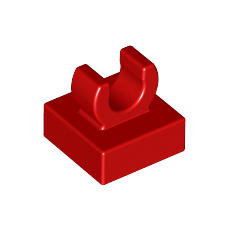 Red Tile, Modified 1 x 1 with Clip