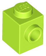 Lime Brick, Modified 1 x 1 with Stud on 1 Side