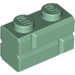 Sand Green Brick, Modified 1 x 2 with Masonry Profile (Brick Profile)