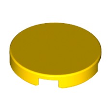 Yellow Tile, Round 2 x 2 with Bottom Stud Holder