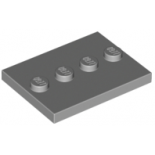 Light Bluish Gray Tile, Modified 3 x 4 with 4 Studs in Center
