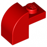 Red Slope, Curved 2 x 1 x 1 1/3 with Recessed Stud