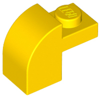 Yellow Slope, Curved 2 x 1 x 1 1/3 with Recessed Stud