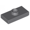 Dark Bluish Gray Plate, Modified 1 x 2 with 1 Stud with Groove and Bottom Stud Holder (Jumper)