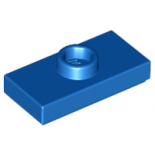 Blue Plate, Modified 1 x 2 with 1 Stud with Groove and Bottom Stud Holder (Jumper)